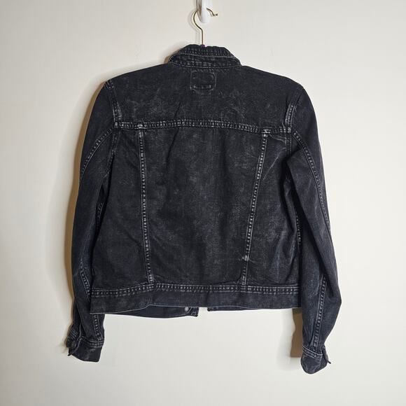 American Eagle Black Faded Denim Jacket Size S - Picture 2 of 4
